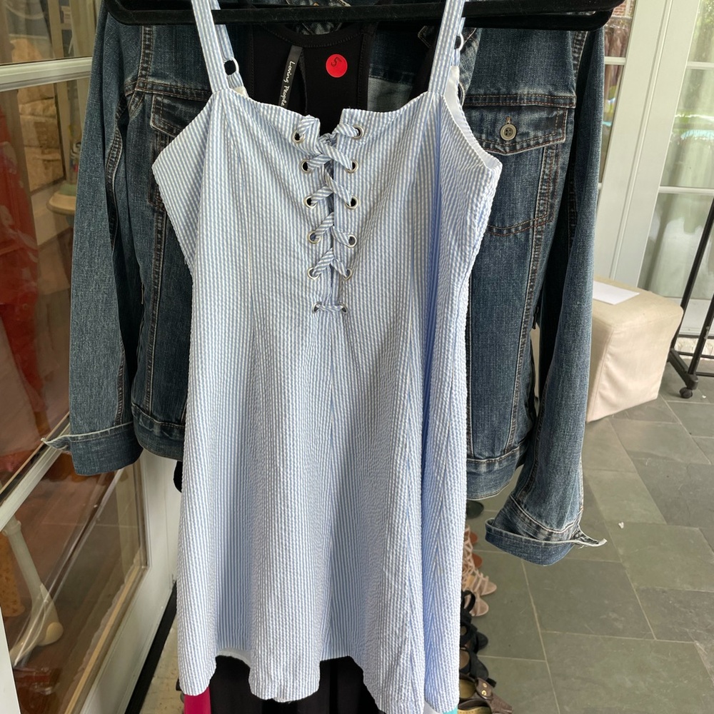 Staud SZ M Women’s Seersucker dress